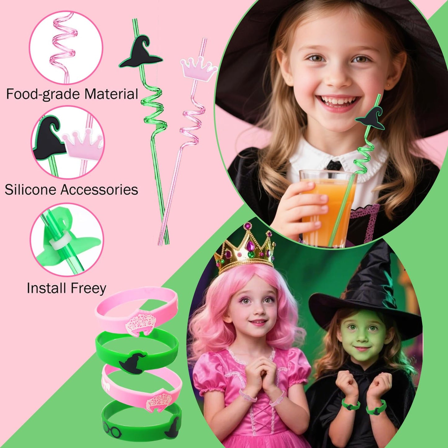 WPAZH Pink & Green Party Favor Set – 70 Pcs Decor & Gift Supplies