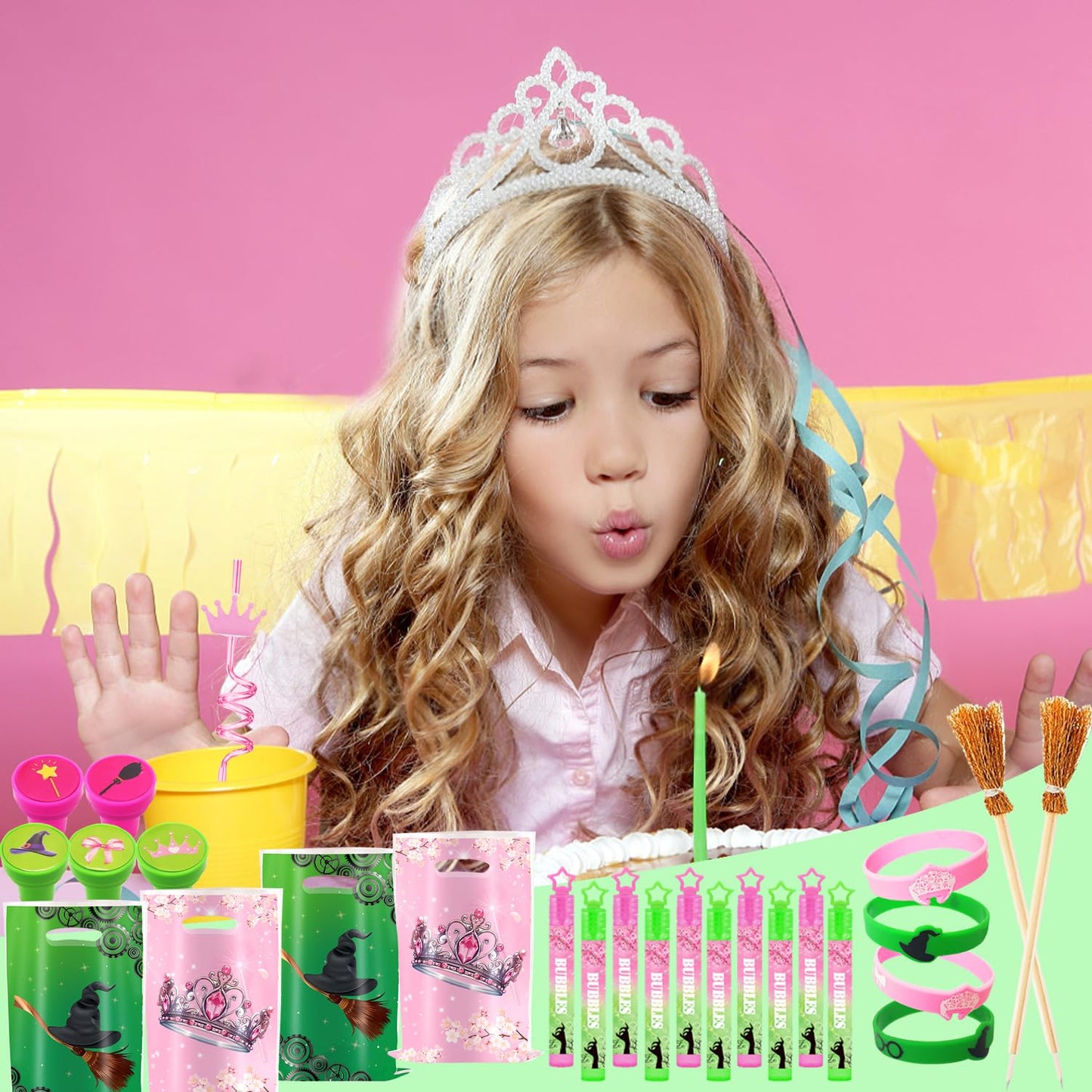 WPAZH Pink & Green Party Favor Set – 70 Pcs Decor & Gift Supplies