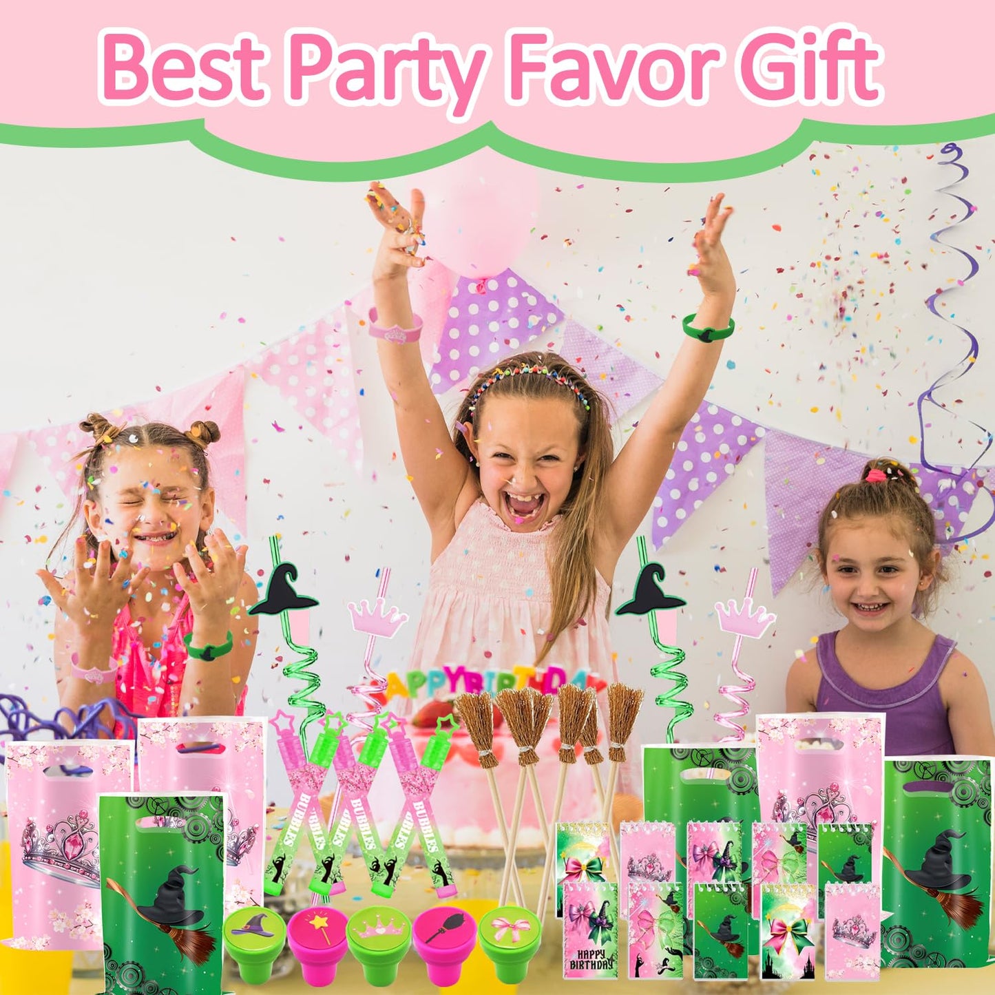 WPAZH Pink & Green Party Favor Set – 70 Pcs Decor & Gift Supplies