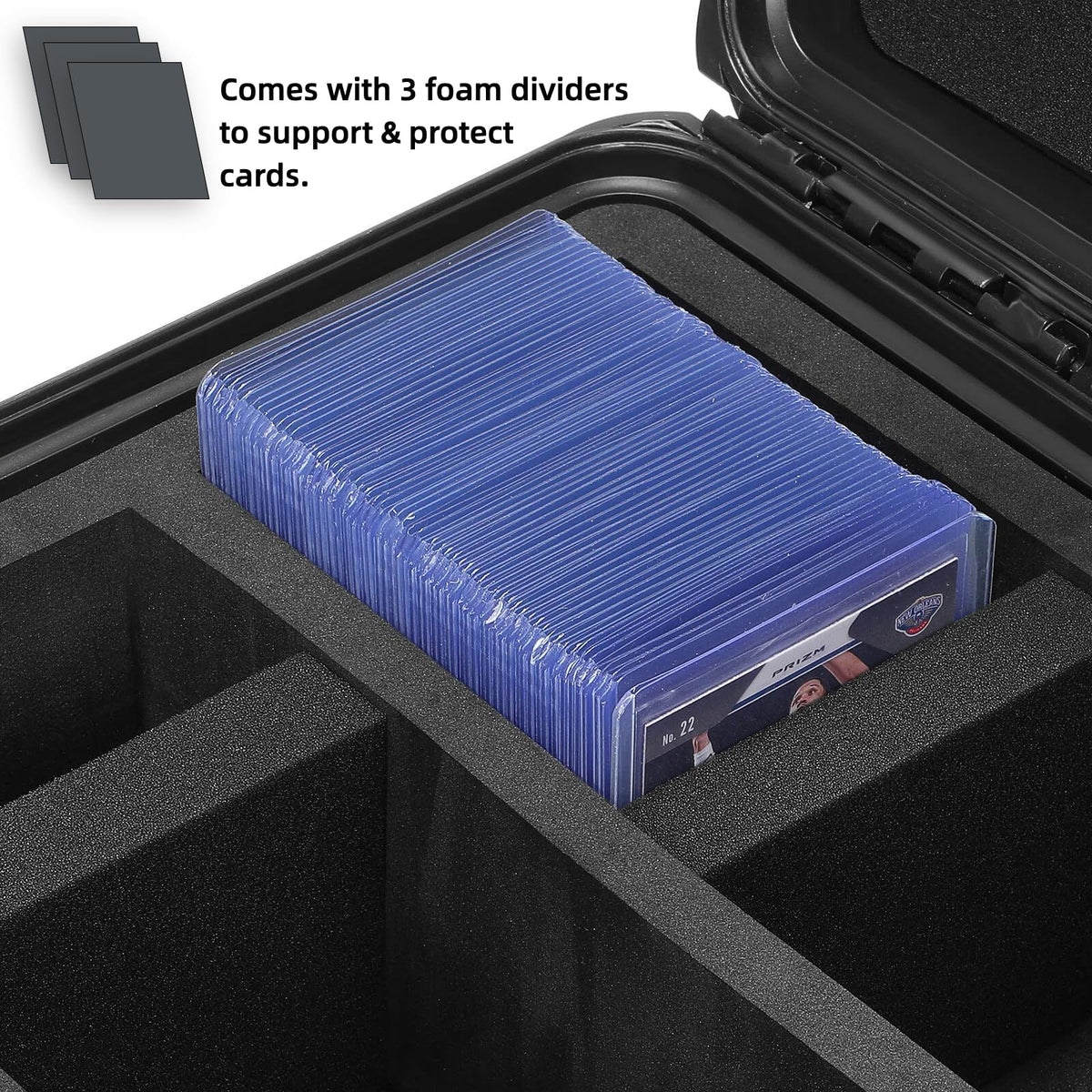 WPGEAR Waterproof Toploader Storage Box for 3x4 35PT | Holds 300+ Toploaders and 54 ONE-Touch Holders | Travel Case