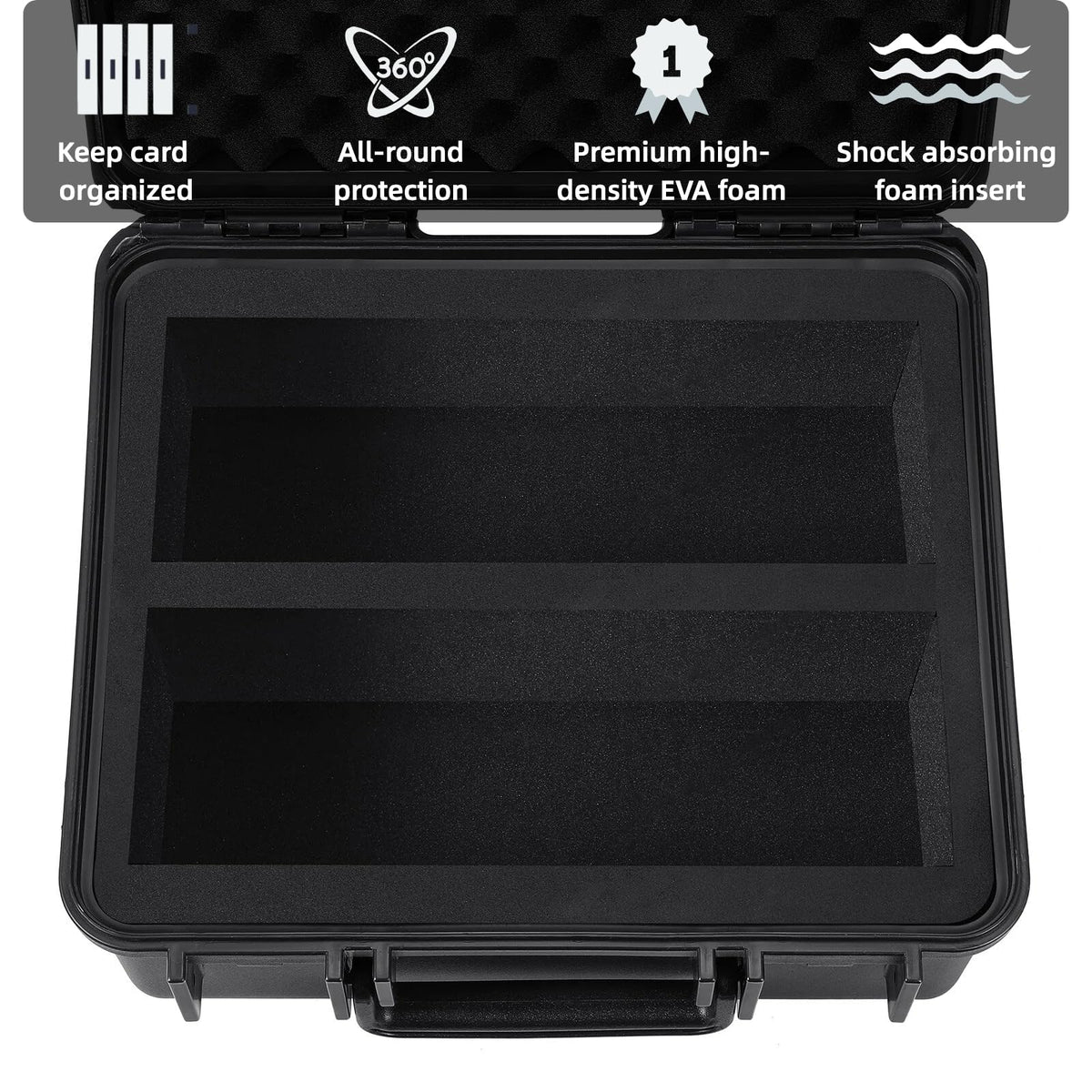 WPGEAR Waterproof Toploader Storage Box for 3x4 35PT | Holds 300+ Toploaders and 54 ONE-Touch Holders | Travel Case