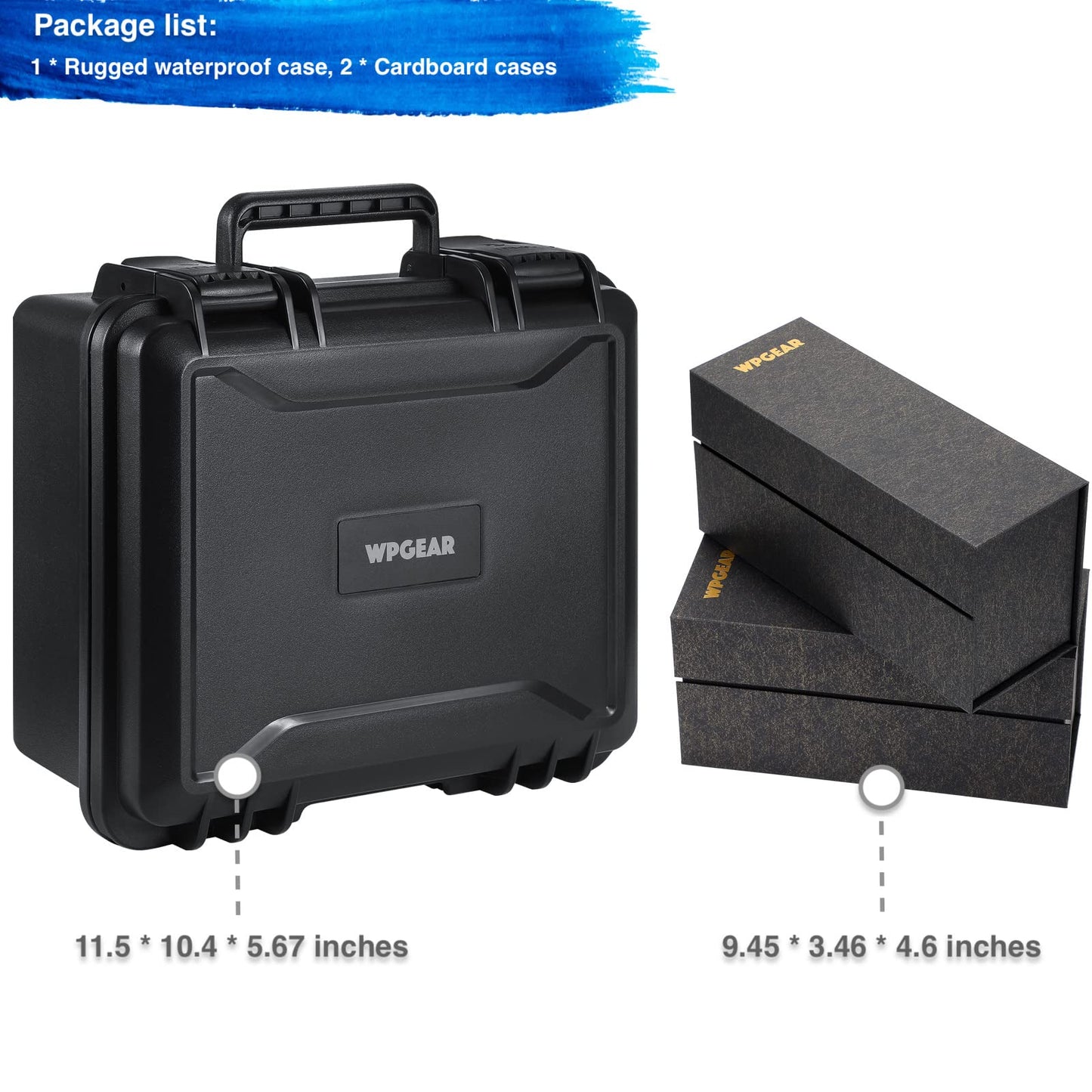 WPGEAR Waterproof Toploader Storage Boxes – Rugged Case Set for 570 3x4 35PT Toploaders and 115 One-Touch Card Holders