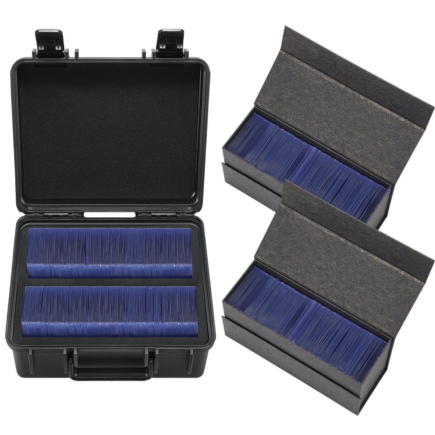 WPGEAR Waterproof Toploader Storage Boxes – Rugged Case Set for 570 3x4 35PT Toploaders and 115 One-Touch Card Holders