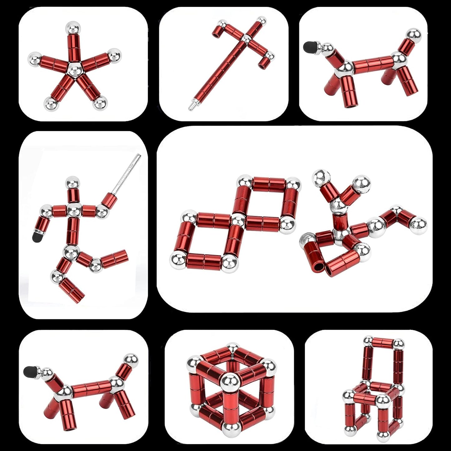WQWQUU Fidget Pen – Magnetic Decompression Toy in Red for Focus and Fun