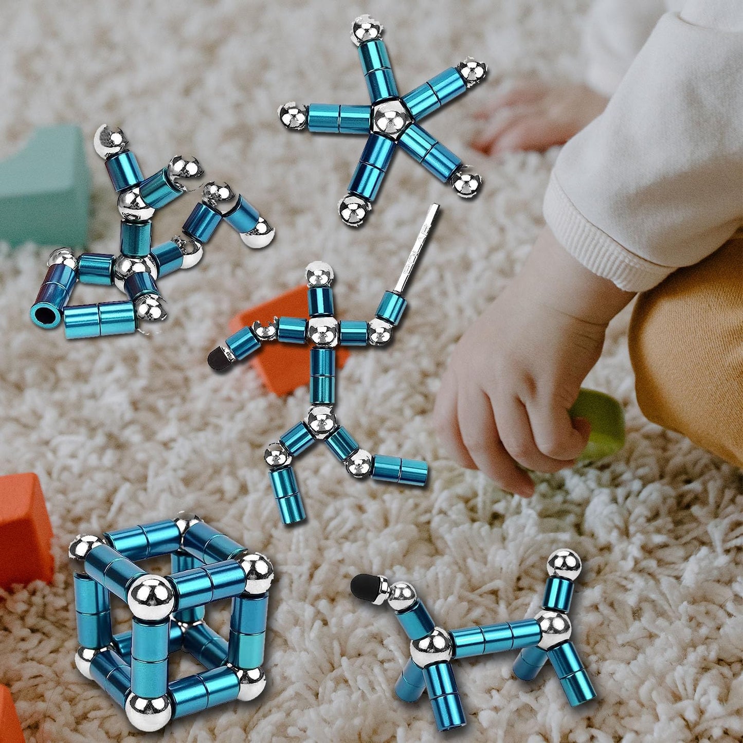 WQWQUU Fidget Pen – Magnetic Decompression Toy Pen (Blue)
