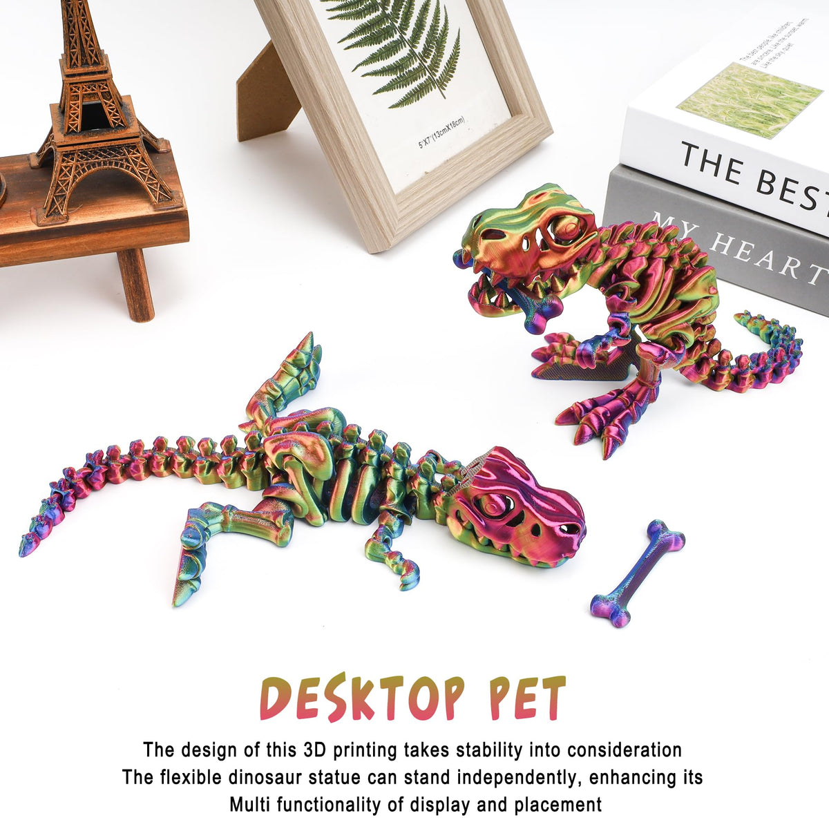 WQXWNFBA 3D Printed Dinosaur Bones – Articulated T-Rex Skeletons & Fidget Toy