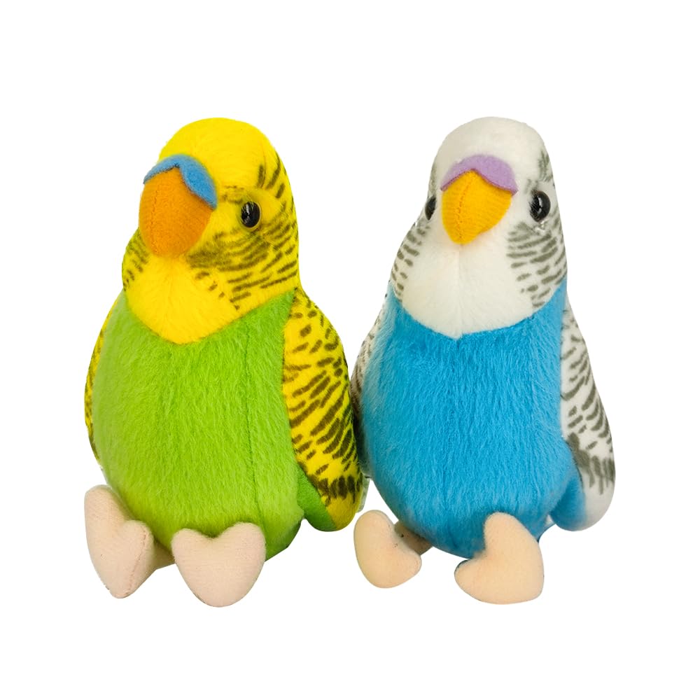 WQY GroceryShop 2Pcs Budgerigar Plush Toy – 5.5-Inch Parakeet Soft Toys for Kids