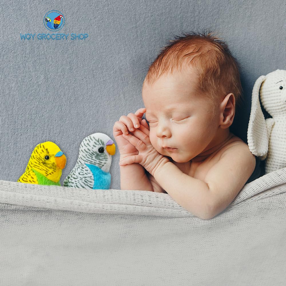 WQY GroceryShop 2Pcs Budgerigar Plush Toy – 5.5-Inch Parakeet Soft Toys for Kids