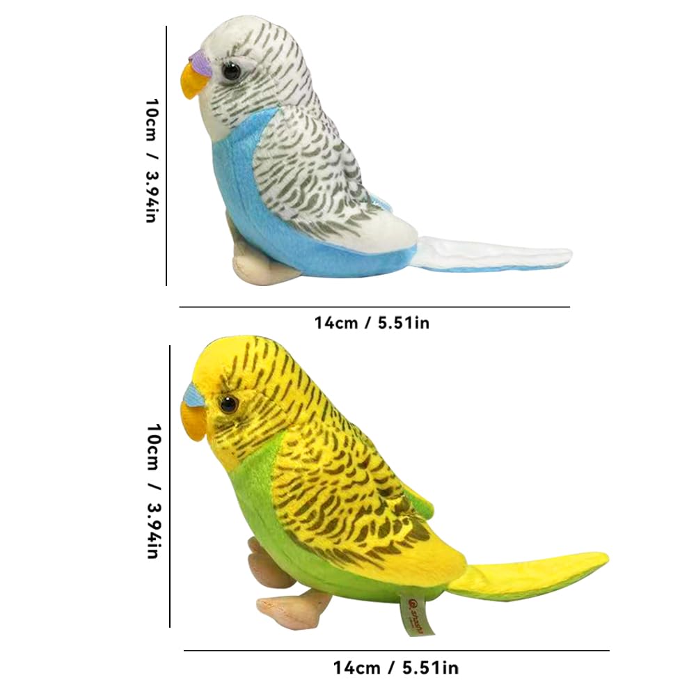 WQY GroceryShop 2Pcs Budgerigar Plush Toy – 5.5-Inch Parakeet Soft Toys for Kids