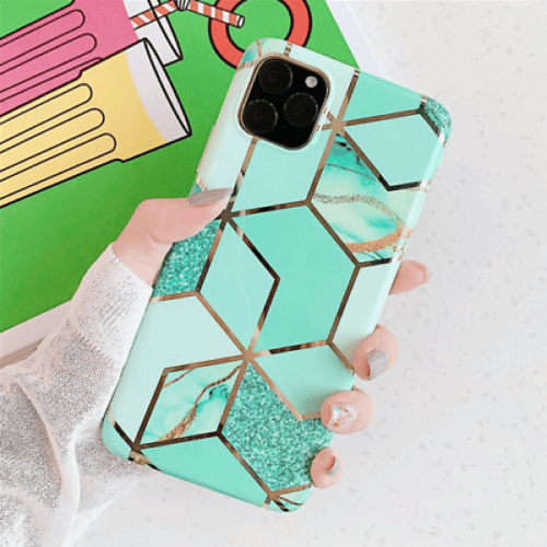 Marble Effect Soft TPU Green Case - For iPhone 11 Pro