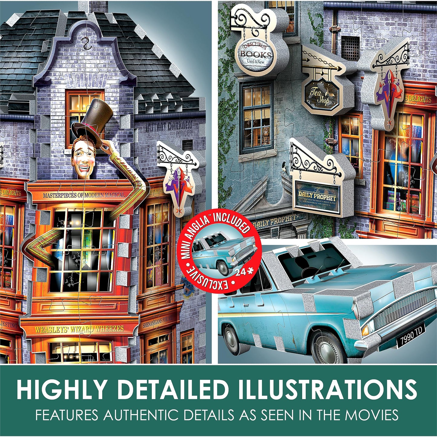 Wrebbit3D Special Limited Edition Weasleys' Wizard Wheezes Puzzle + Flying Ford Anglia – 309 Pieces