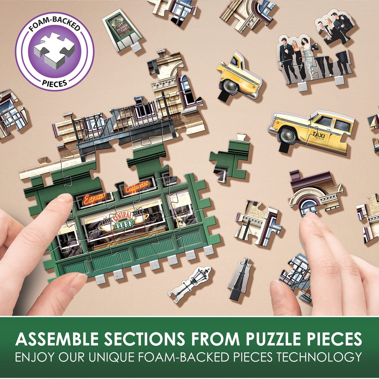 Wrebbit 3D Puzzle: Friends Central Perk Model | 440 Foam-Backed Pieces | Officially Licensed