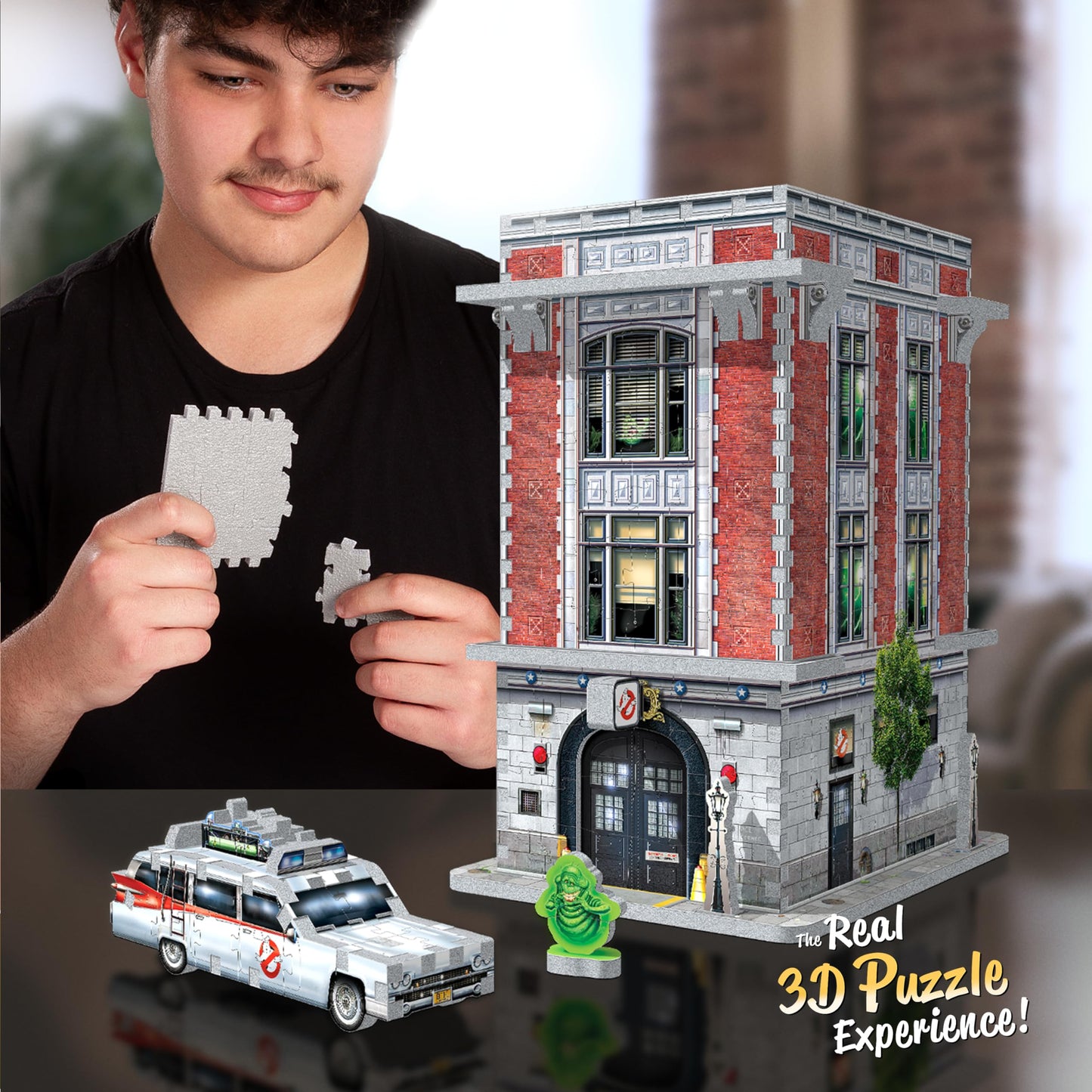 Wrebbit 3D Ghostbusters Firehouse HQ Puzzle • Ecto-1, Slimer & Stay Puft