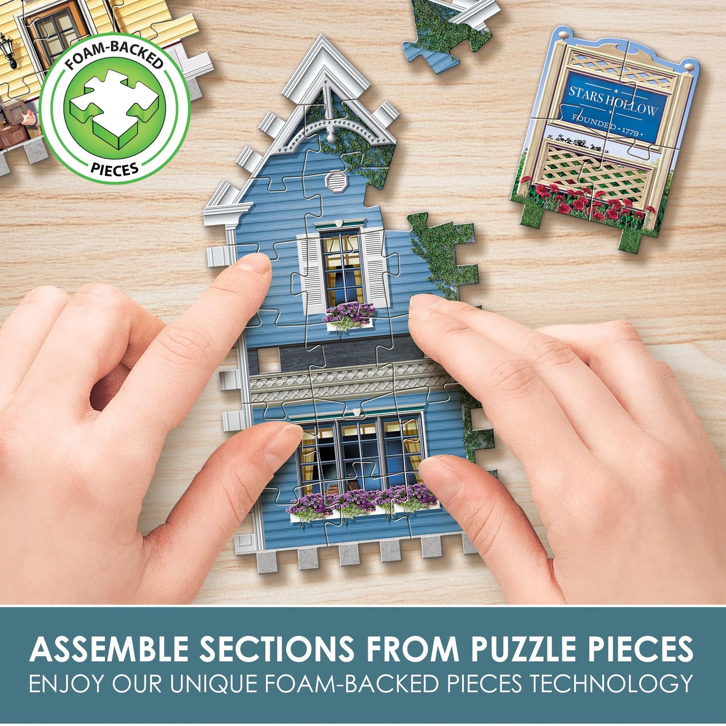 Wrebbit 3D Puzzle Gilmore Girls Stars Hollow 435-Piece Model | Luke's Diner & Lorelai's House