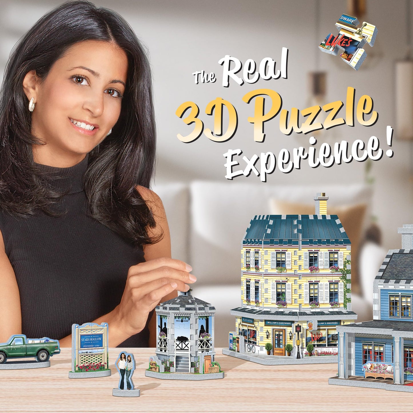 Wrebbit 3D Puzzle Gilmore Girls Stars Hollow 435-Piece Model | Luke's Diner & Lorelai's House