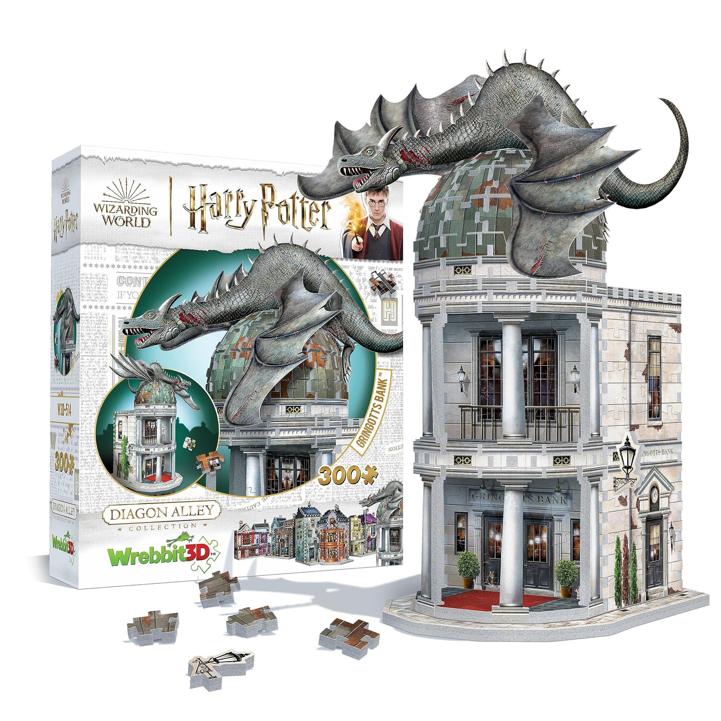 Wrebbit 3D Puzzle – Gringotts Bank 3D Model (Diagon Alley) – 300 Pieces