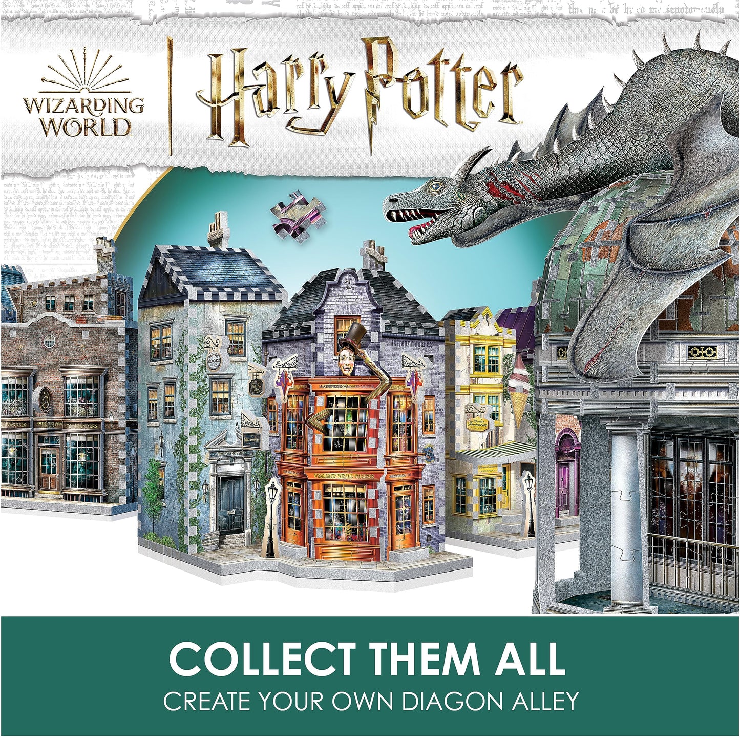 Wrebbit 3D Puzzle – Gringotts Bank 3D Model (Diagon Alley) – 300 Pieces