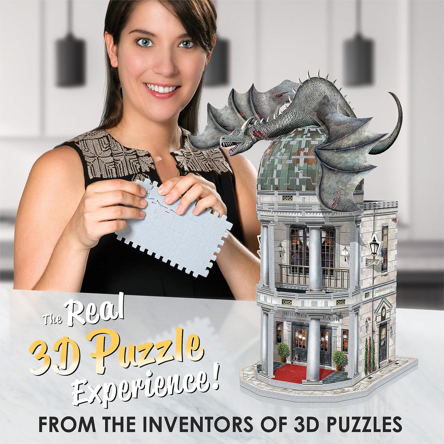 Wrebbit 3D Puzzle – Gringotts Bank 3D Model (Diagon Alley) – 300 Pieces