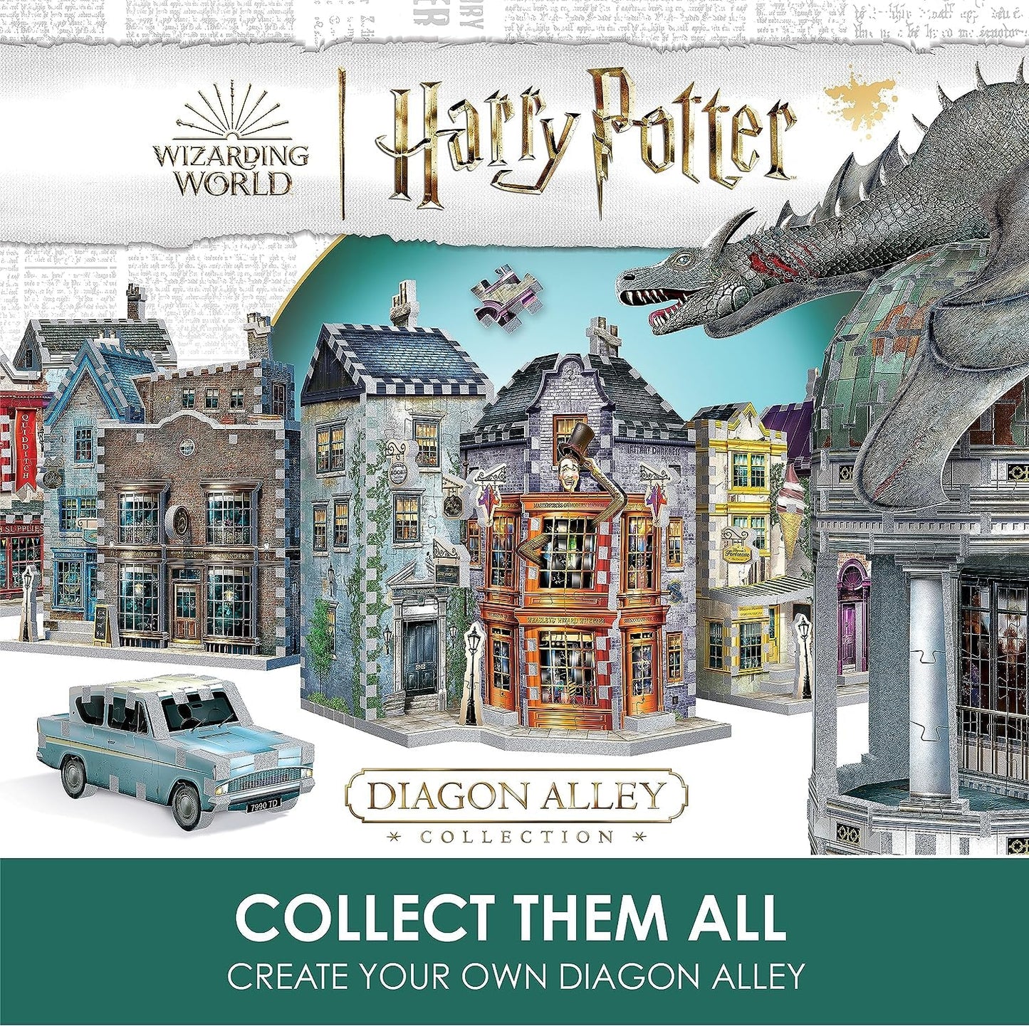 Wrebbit3D Special Limited Edition Weasleys' Wizard Wheezes Puzzle + Flying Ford Anglia – 309 Pieces