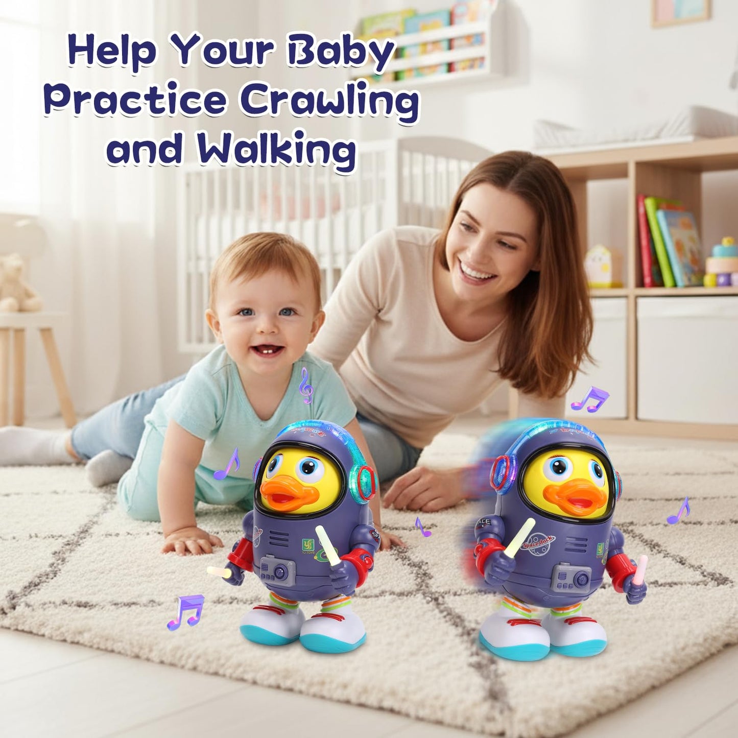 WRYBV Dancing Space Duck Toy – Interactive Musical Walking Duck for Kids