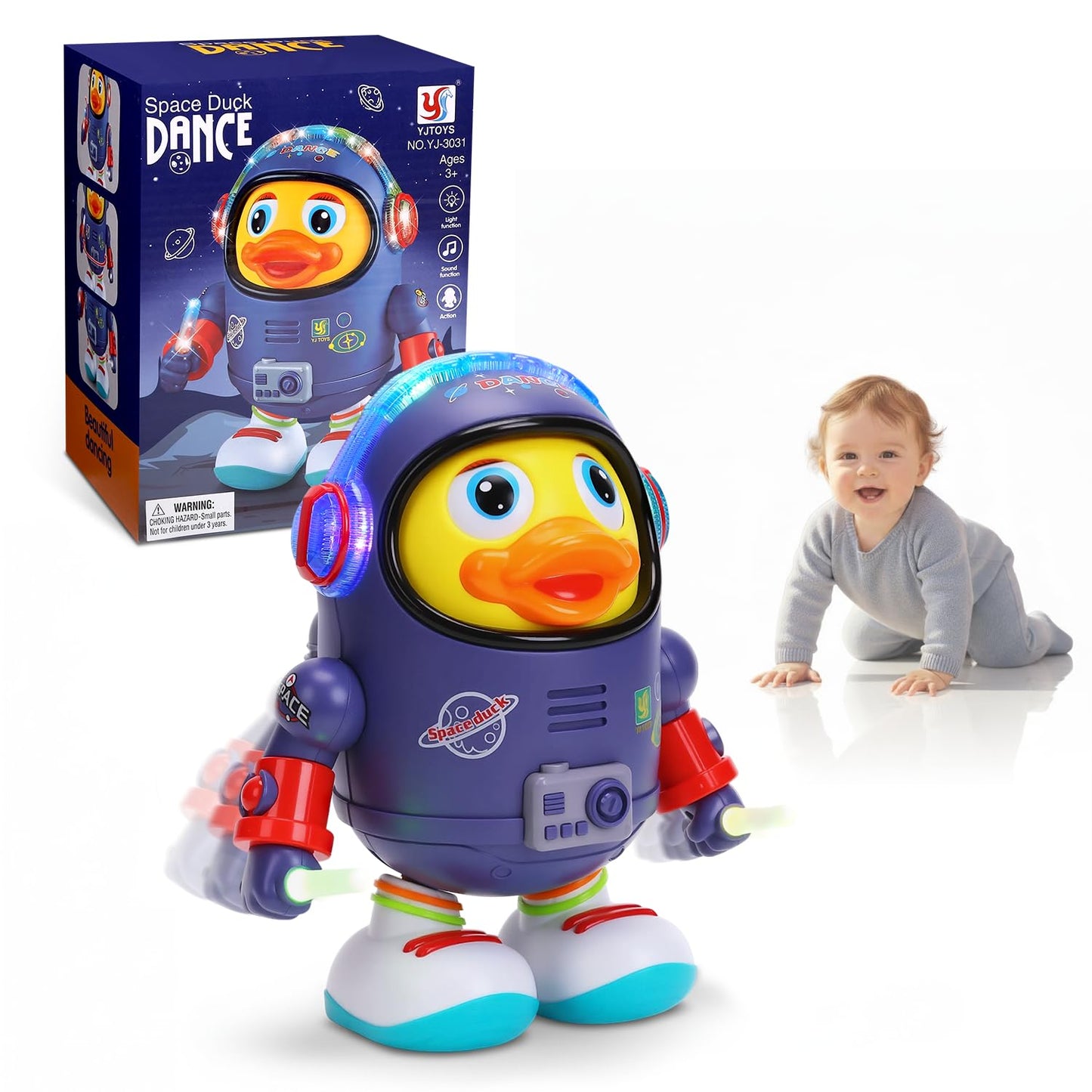 WRYBV Dancing Space Duck Toy – Interactive Musical Walking Duck for Kids