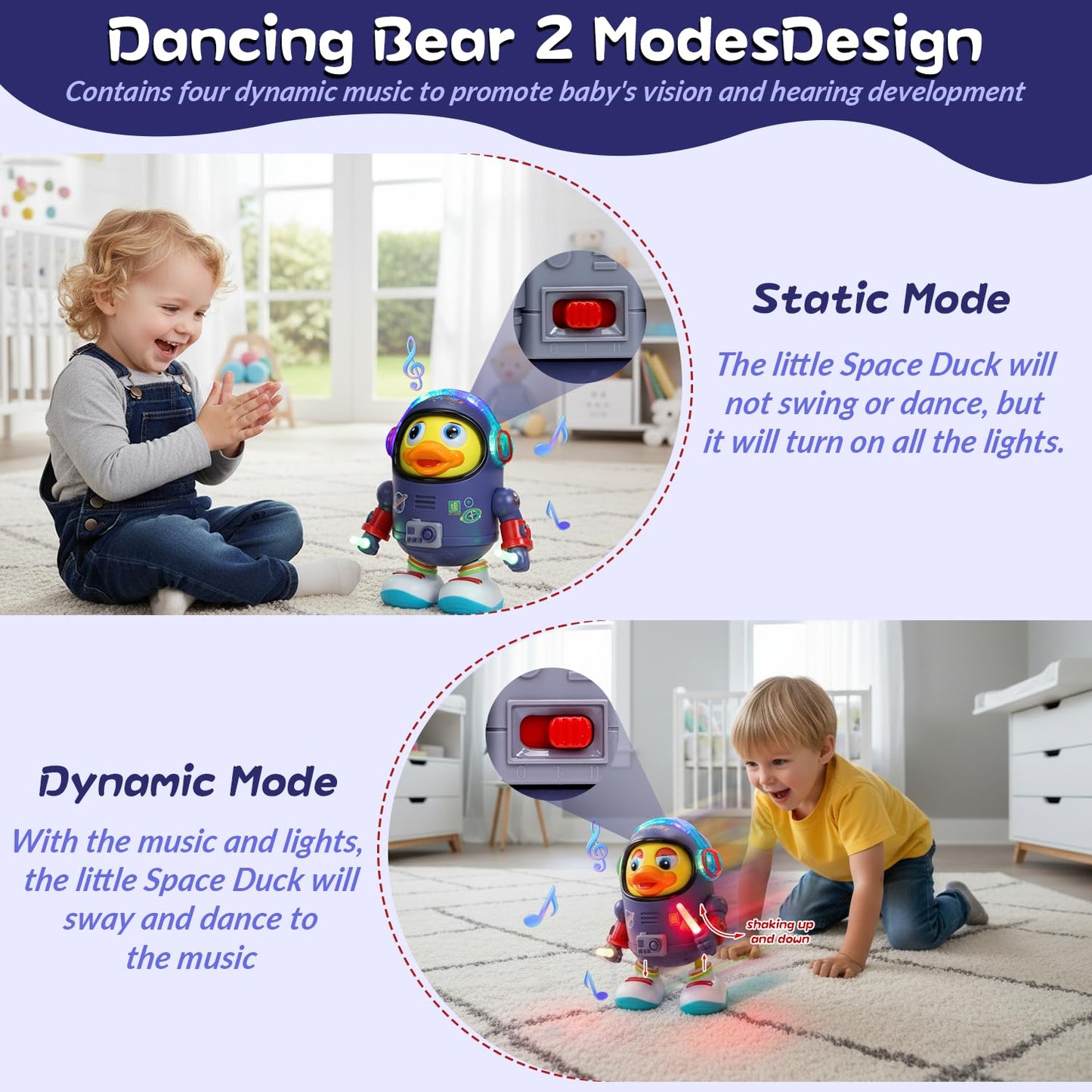 WRYBV Dancing Space Duck Toy – Interactive Musical Walking Duck for Kids