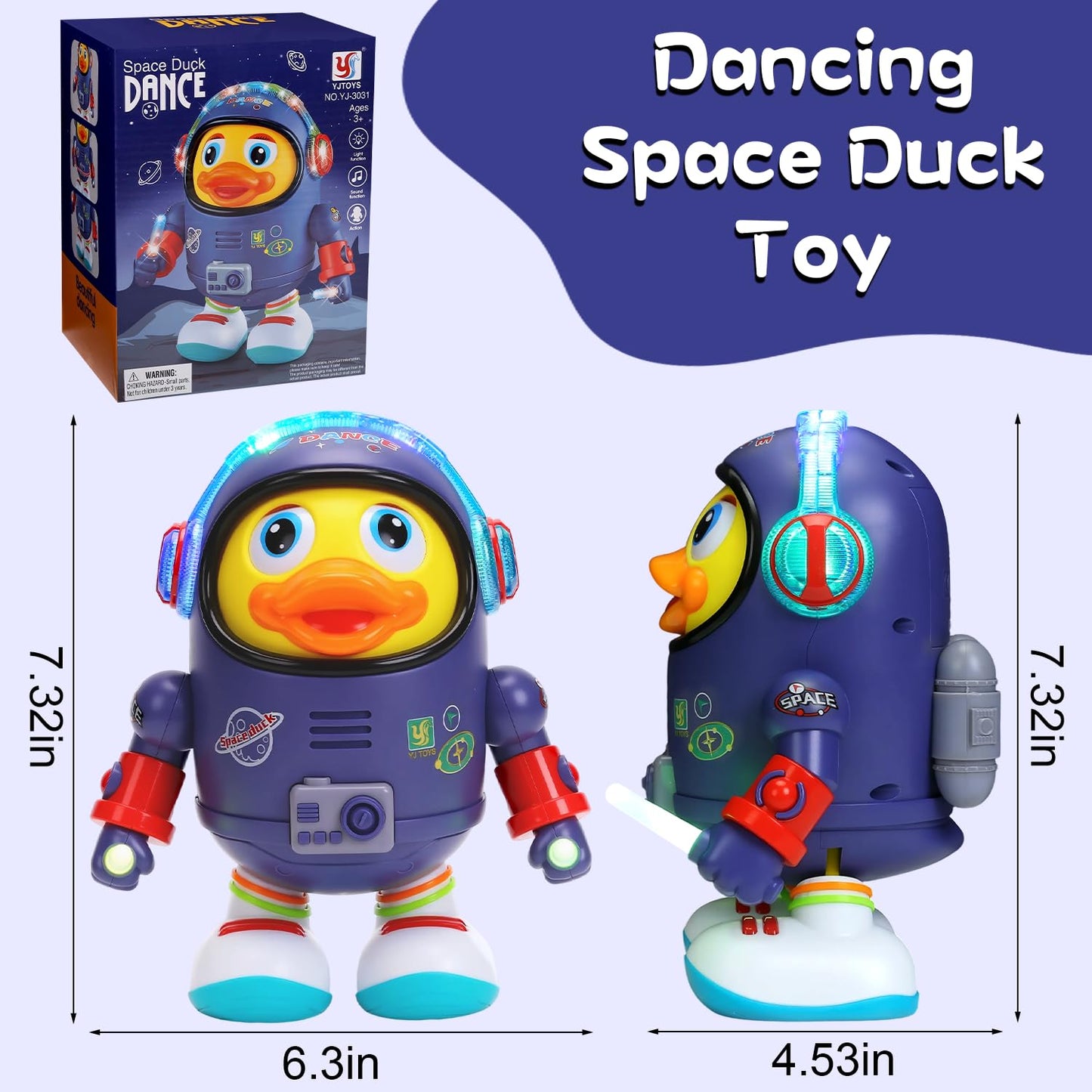 WRYBV Dancing Space Duck Toy – Interactive Musical Walking Duck for Kids