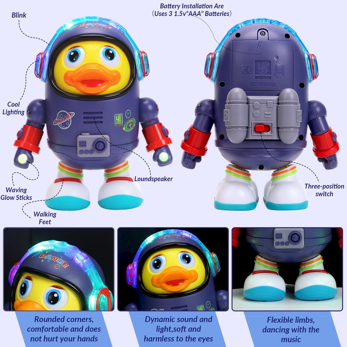 WRYBV Dancing Space Duck Toy – Interactive Musical Walking Duck for Kids