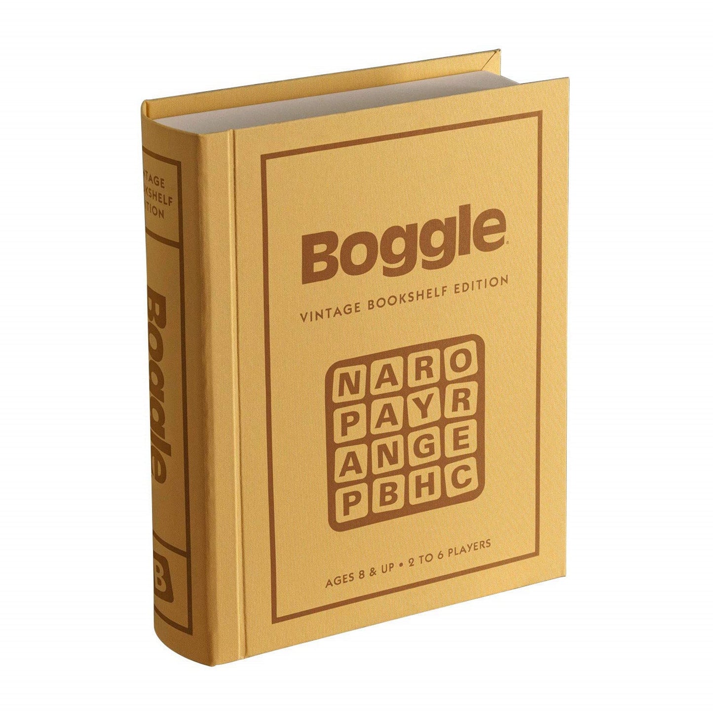 WS Game Company Boggle Vintage Bookshelf Edition | Classic Word Game in Linen-Wrapped Book Box