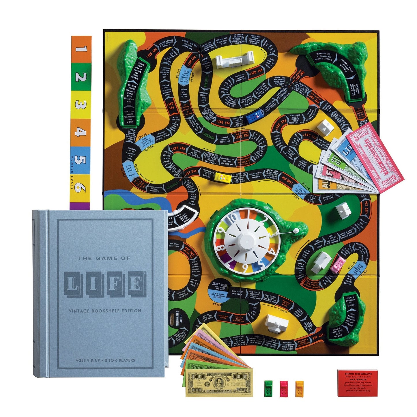 WS Game Company The Game of Life Vintage Bookshelf Edition — 2-6 Players, Ages 9+