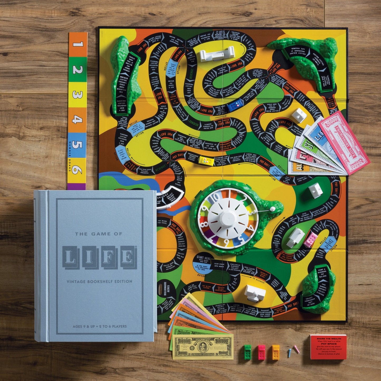 WS Game Company The Game of Life Vintage Bookshelf Edition — 2-6 Players, Ages 9+
