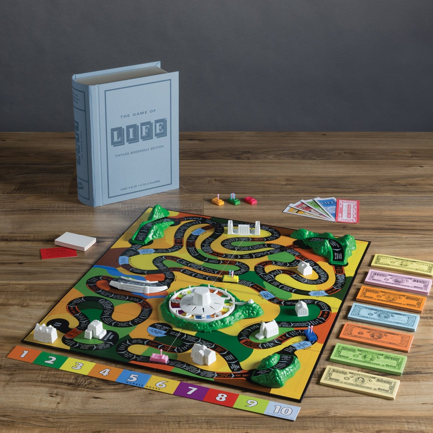 WS Game Company The Game of Life Vintage Bookshelf Edition — 2-6 Players, Ages 9+