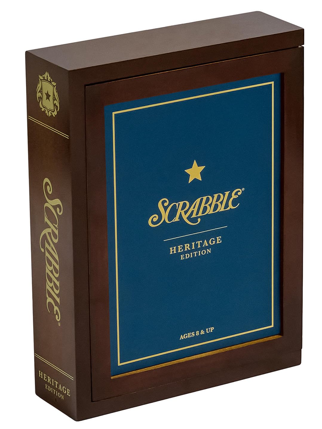 WS Game Company Scrabble Heritage Edition – Classic Word Game with Walnut Storage