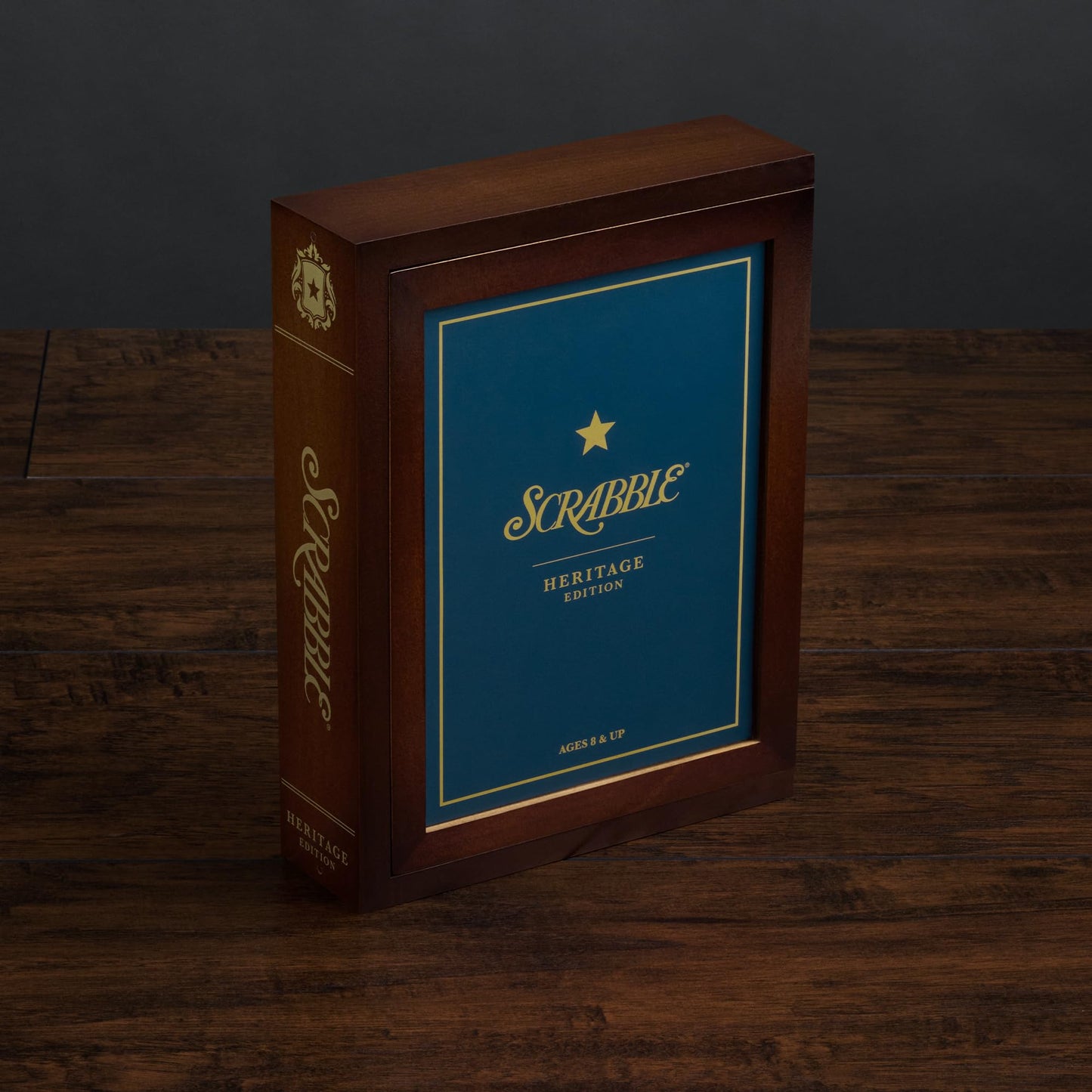 WS Game Company Scrabble Heritage Edition – Classic Word Game with Walnut Storage