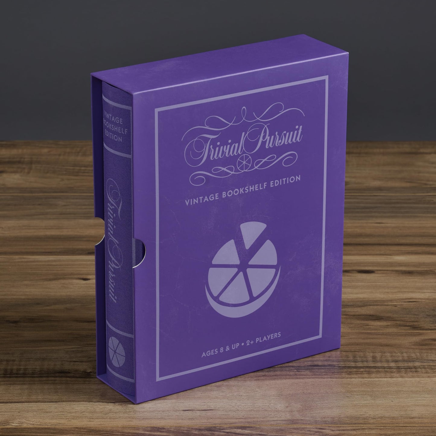 WS Game Company Trivial Pursuit Vintage Bookshelf Edition – Fabric-Wrapped Display, Family Trivia Game
