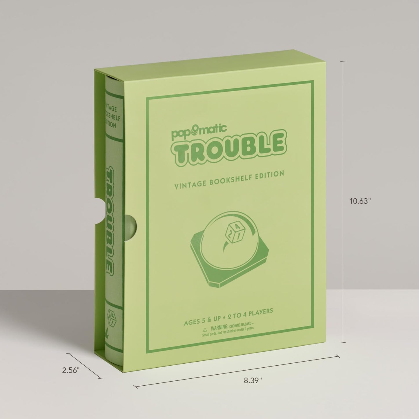 WS Game Company Trouble Vintage Bookshelf Edition – Linen Wrapped Box, Pop-O-Matic Die Roller, Family Board Game (Ages 5+)