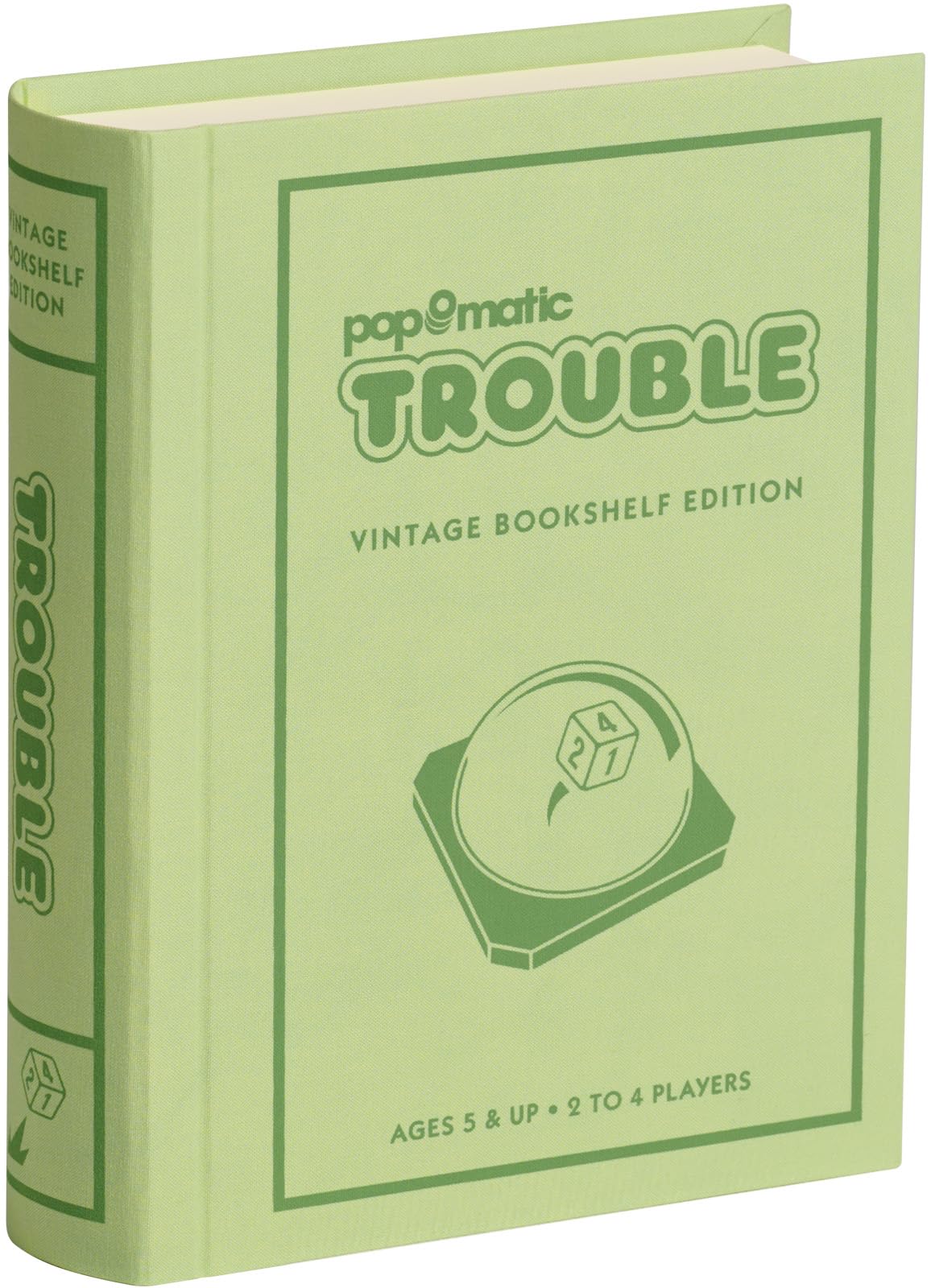 WS Game Company Trouble Vintage Bookshelf Edition – Linen Wrapped Box, Pop-O-Matic Die Roller, Family Board Game (Ages 5+)