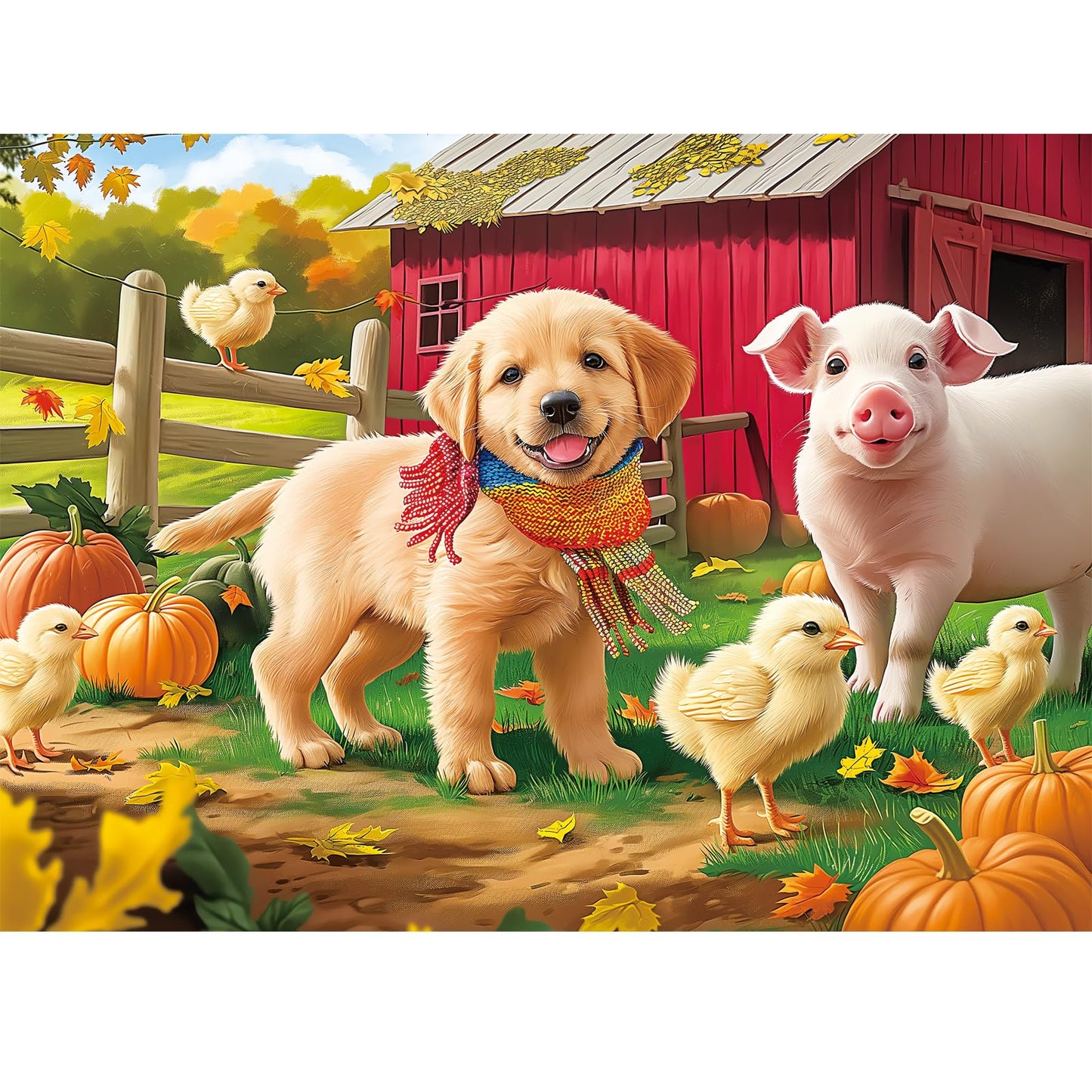 WSCXSC 500-Piece Jigsaw Puzzle for Adults | Colorful Animals, Pig & Dog – 20.5 x 15 in