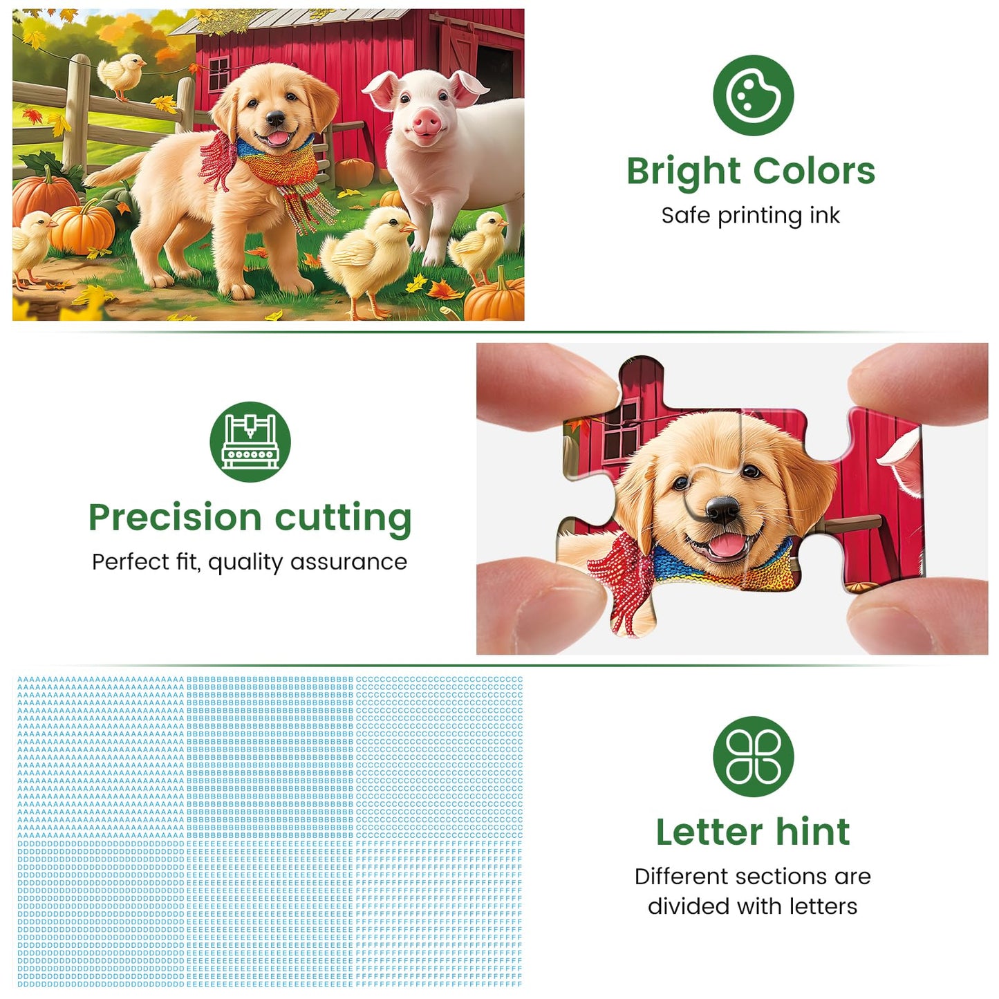 WSCXSC 500-Piece Jigsaw Puzzle for Adults | Colorful Animals, Pig & Dog – 20.5 x 15 in