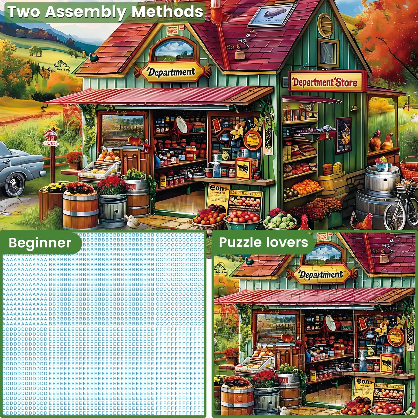 WSCXSC 300 Piece Jigsaw Puzzle - Large Pieces - Recycled Cardboard - Family Fun 20.5 x 15 in