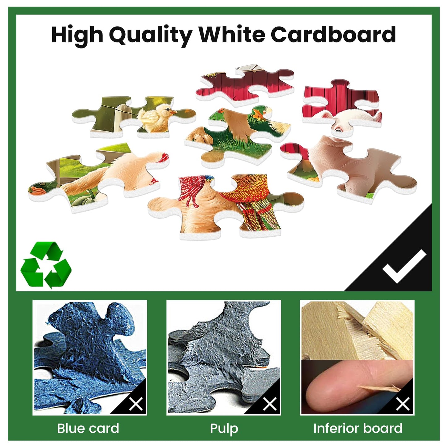 WSCXSC 500-Piece Jigsaw Puzzle for Adults | Colorful Animals, Pig & Dog – 20.5 x 15 in