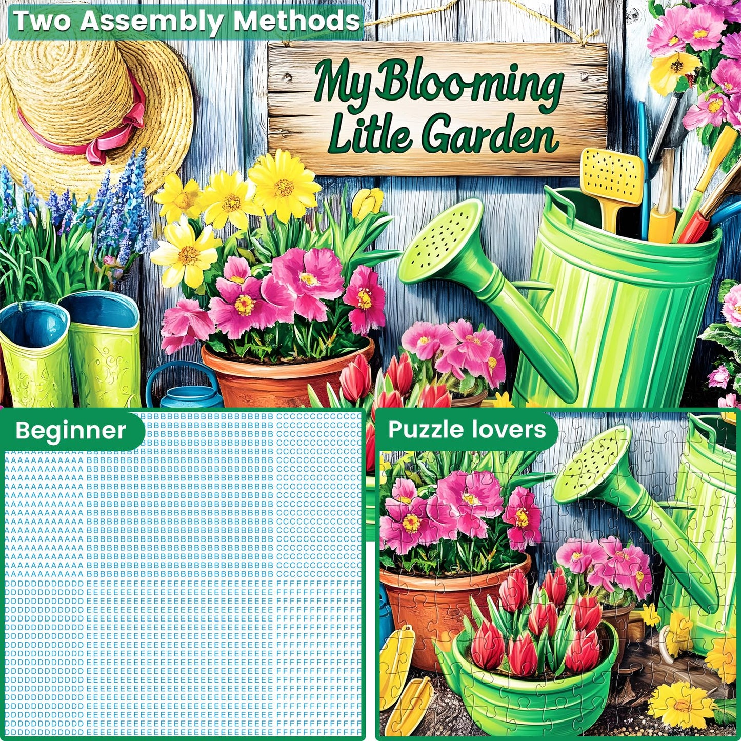WSCXSC 300 Piece Flower Garden Puzzle for Adults – Premium Cardboard Jigsaw