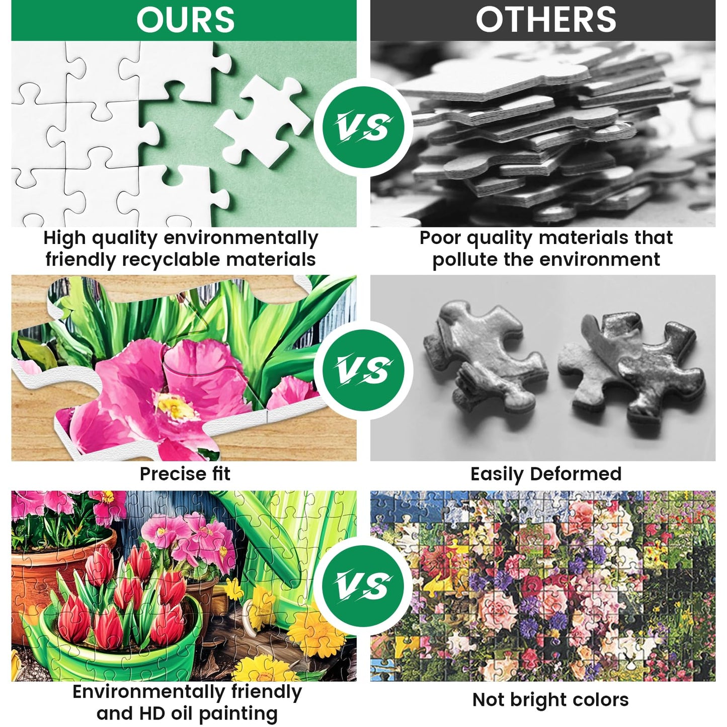 WSCXSC 300 Piece Flower Garden Puzzle for Adults – Premium Cardboard Jigsaw