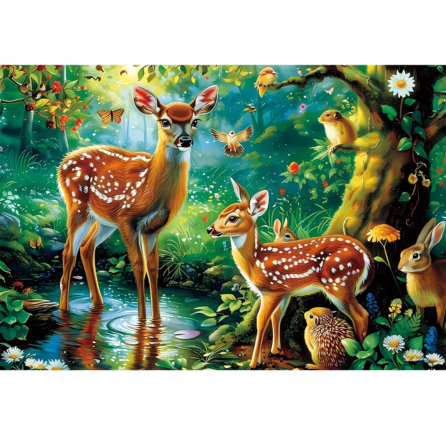 WSCXSC 100-Piece Deer Puzzle for Kids Ages 4-10 — Educational Jigsaw Floor Puzzle