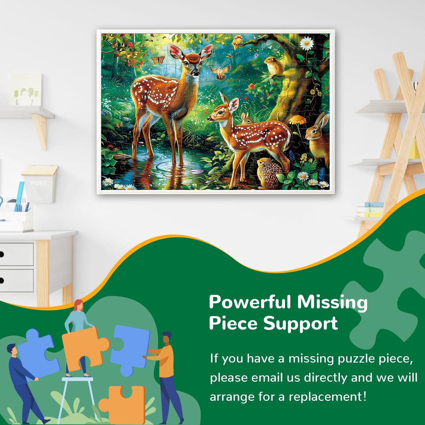 WSCXSC 100-Piece Deer Puzzle for Kids Ages 4-10 — Educational Jigsaw Floor Puzzle