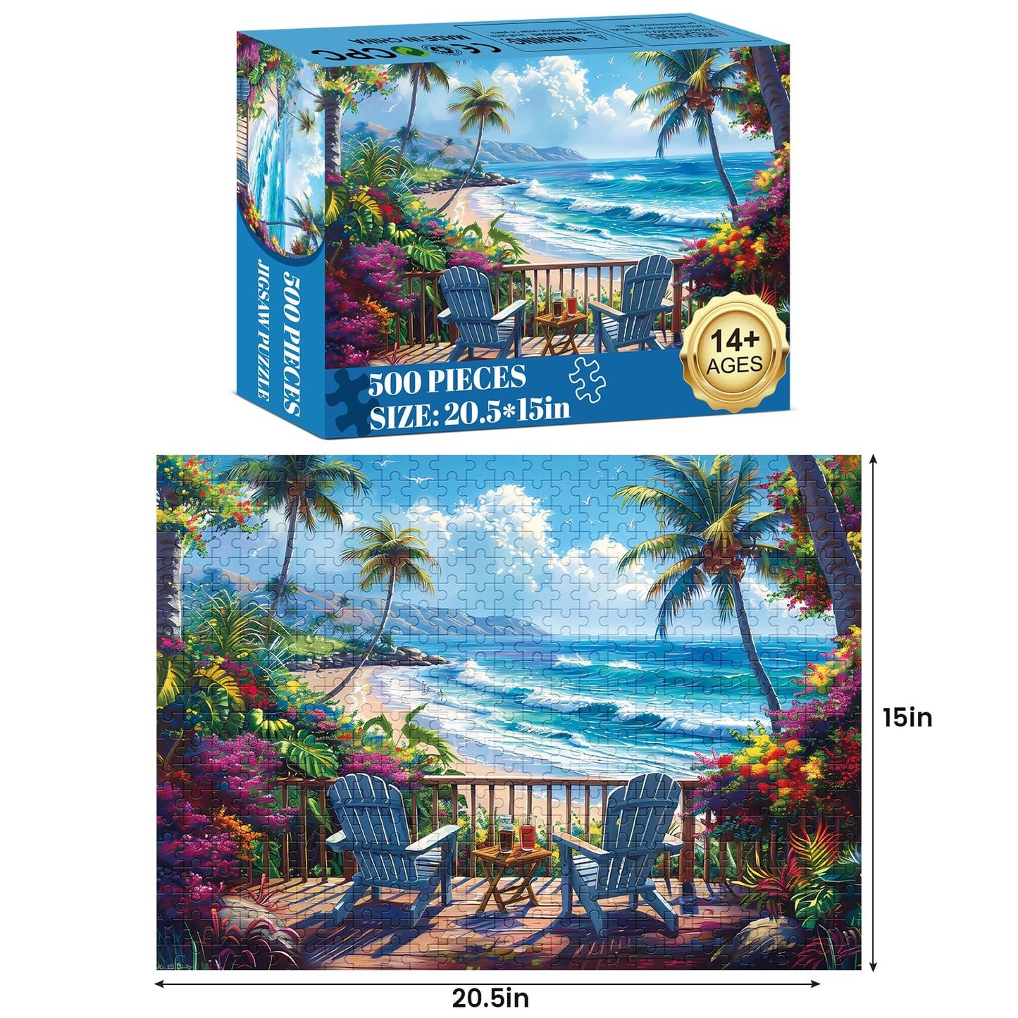 WSCXSC Jigsaw Puzzles for Adults – 500 Pieces, Interlock, Dust-Free, 20.5 x 15 in