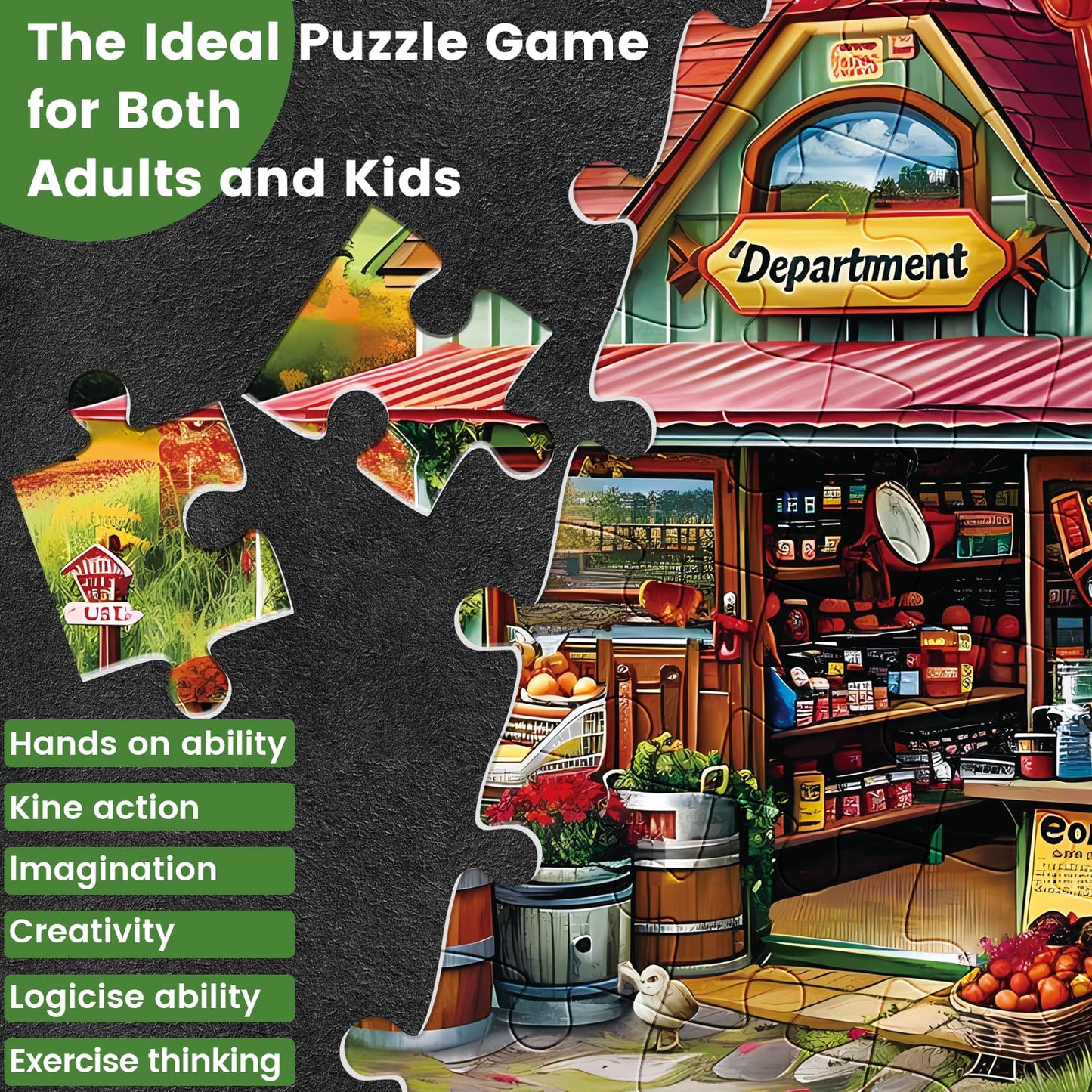 WSCXSC 300 Piece Jigsaw Puzzle - Large Pieces - Recycled Cardboard - Family Fun 20.5 x 15 in