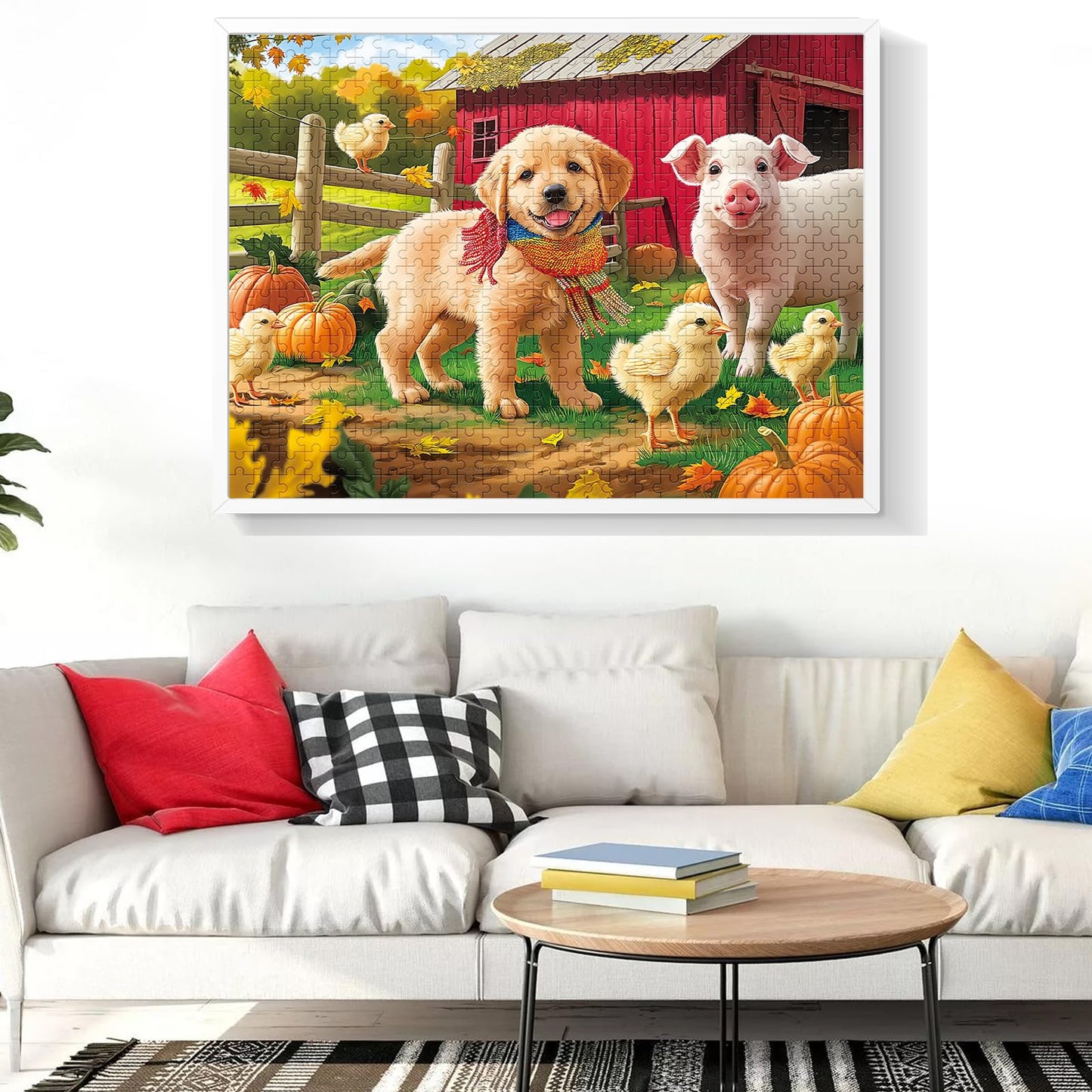 WSCXSC 500-Piece Jigsaw Puzzle for Adults | Colorful Animals, Pig & Dog – 20.5 x 15 in