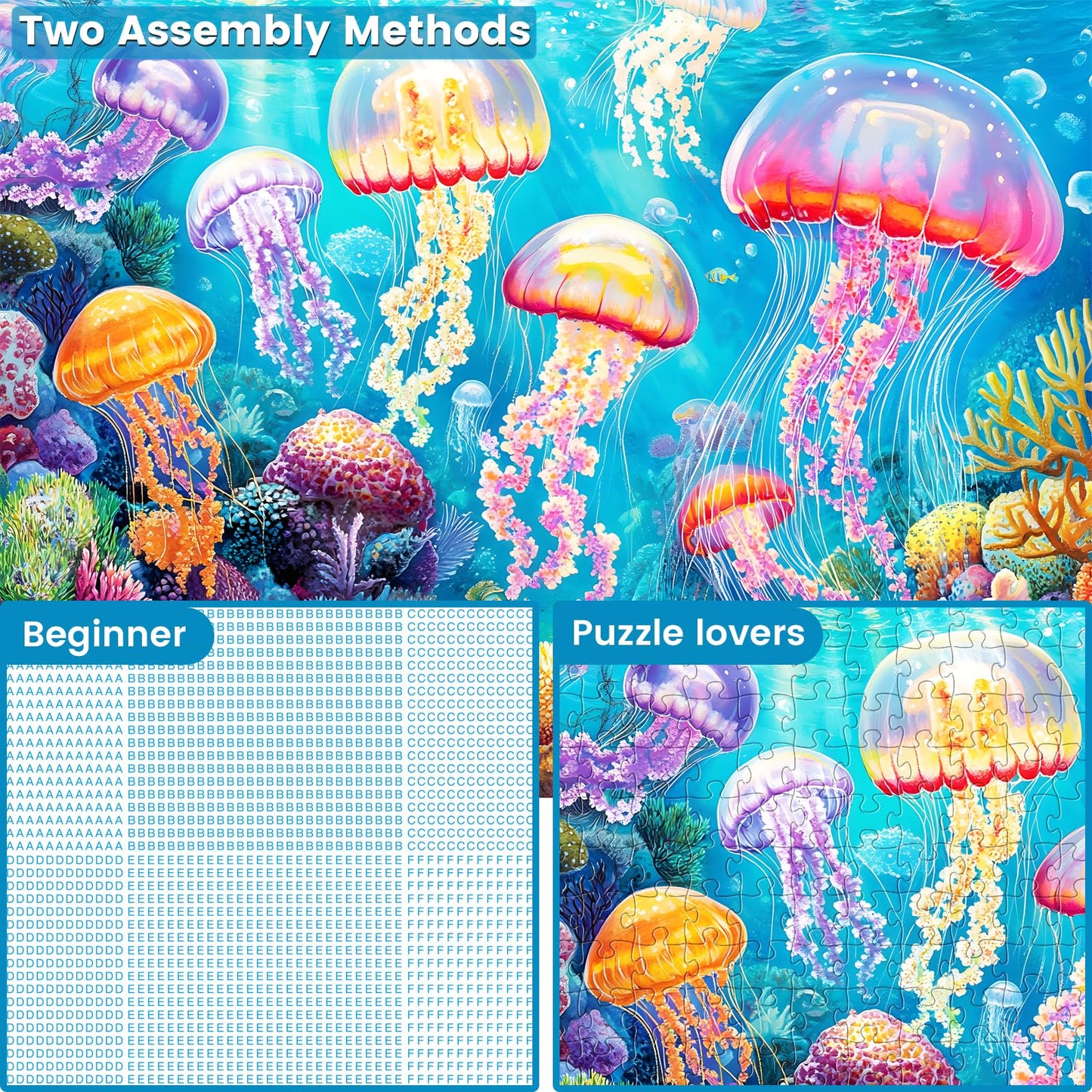 WSCXSC 300-Piece Ocean Jellyfish Puzzle – Premium Jigsaw for Adults & Family Fun
