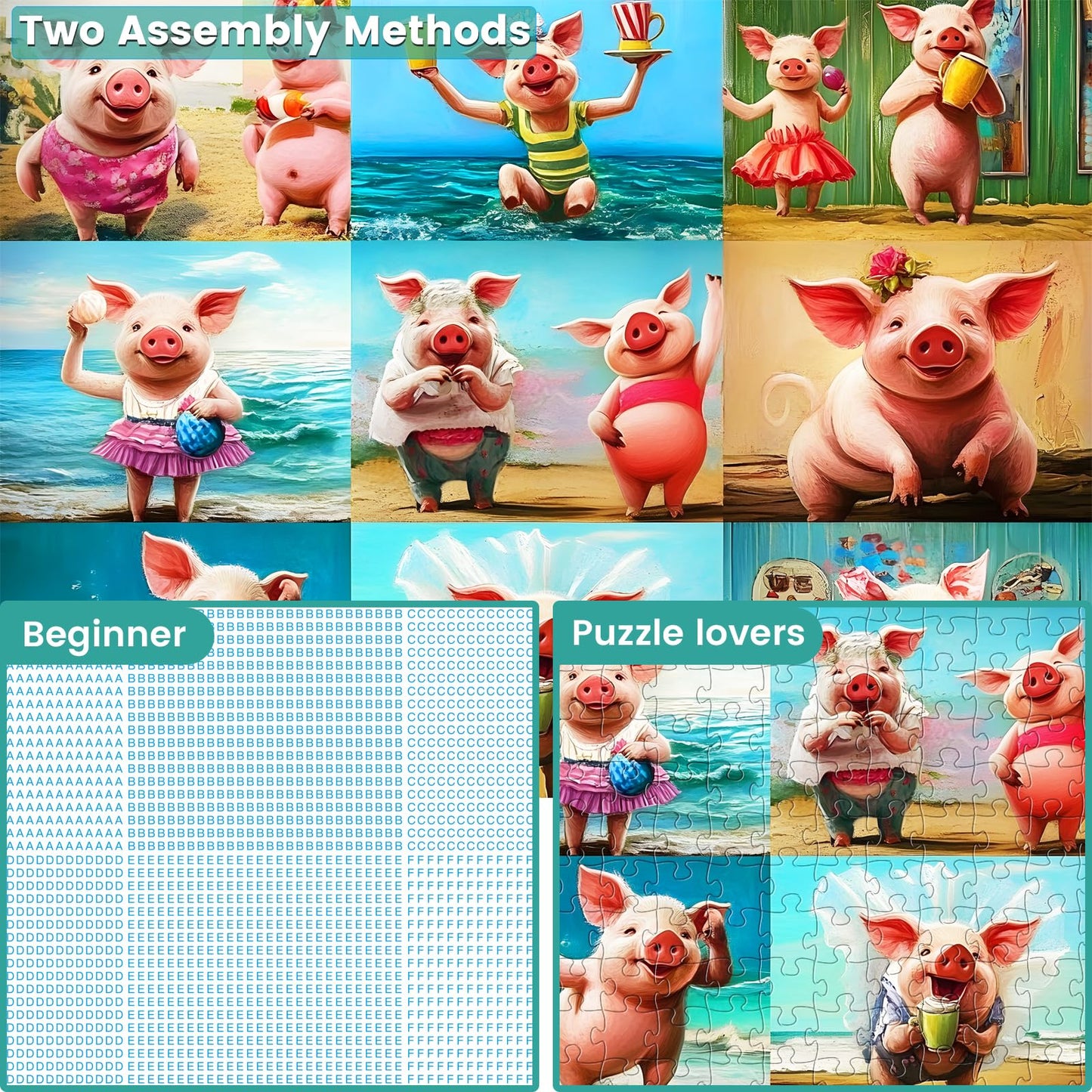 WSCXSC 300-Piece Pig Jigsaw Puzzle for Adults – Relaxation & Family Fun